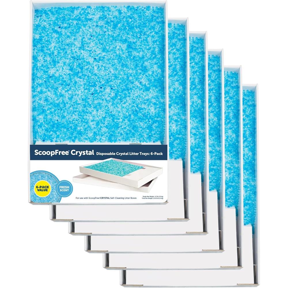 PetSafe ScoopFree Crystal Disposable Litter Tray, Fresh Scent, 6-Pack PetSafe