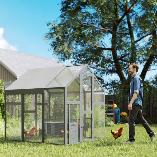 Large Wooden Chicken Run with Waterproof Cover for 6–8 Chickens CJ