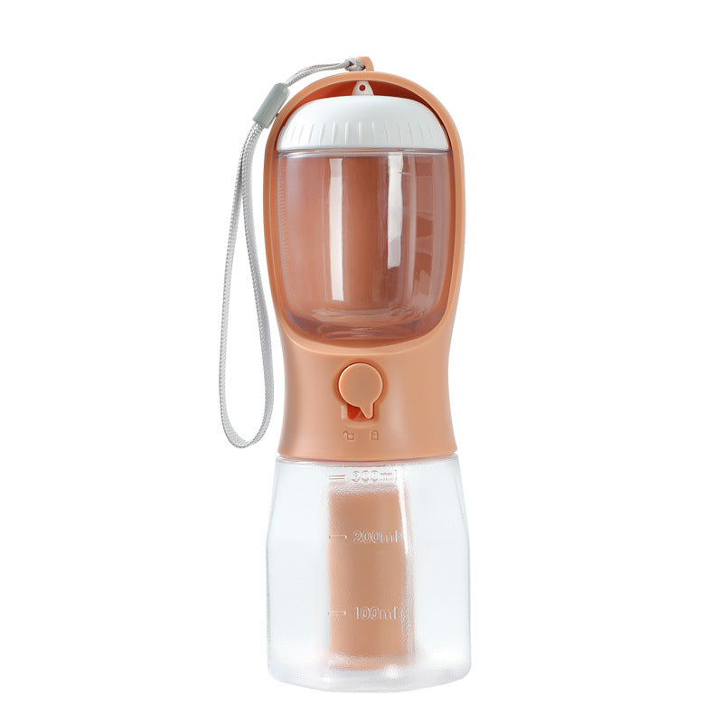 Portable Dog Water Bottle with Food Container and Waste Bag Dispenser | Travel Pet Water Cup CJ