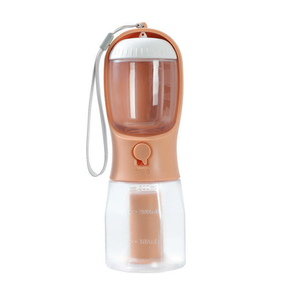 Portable Dog Water Bottle with Food Container and Waste Bag Dispenser | Travel Pet Water Cup CJ