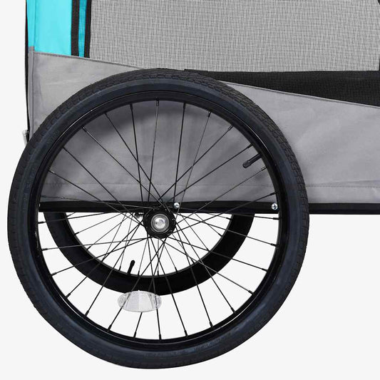 2-in-1 Dog Bike Trailer and Pet Stroller – Convertible Bicycle Carrier with Suspension and Swivel Wheel CJ