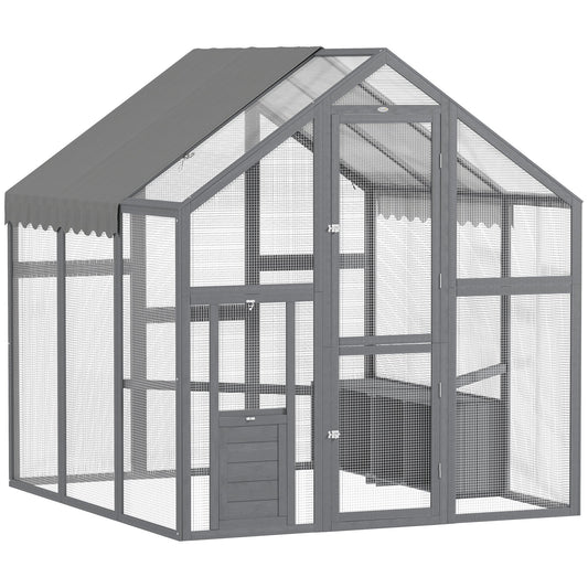 Large Wooden Chicken Run with Waterproof Cover for 6–8 Chickens CJ