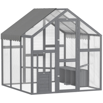 Large Wooden Chicken Run with Waterproof Cover for 6–8 Chickens CJ