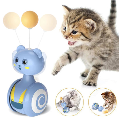 Interactive Cat Toy Feather Tumbler Toy Cat Toy that Moves on Its Own – Self-Moving Cat Toy CJ
