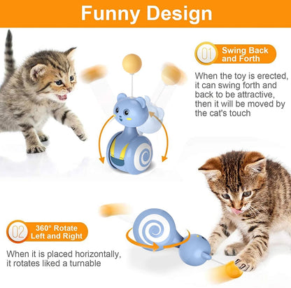Interactive Cat Toy Feather Tumbler Toy Cat Toy that Moves on Its Own – Self-Moving Cat Toy CJ