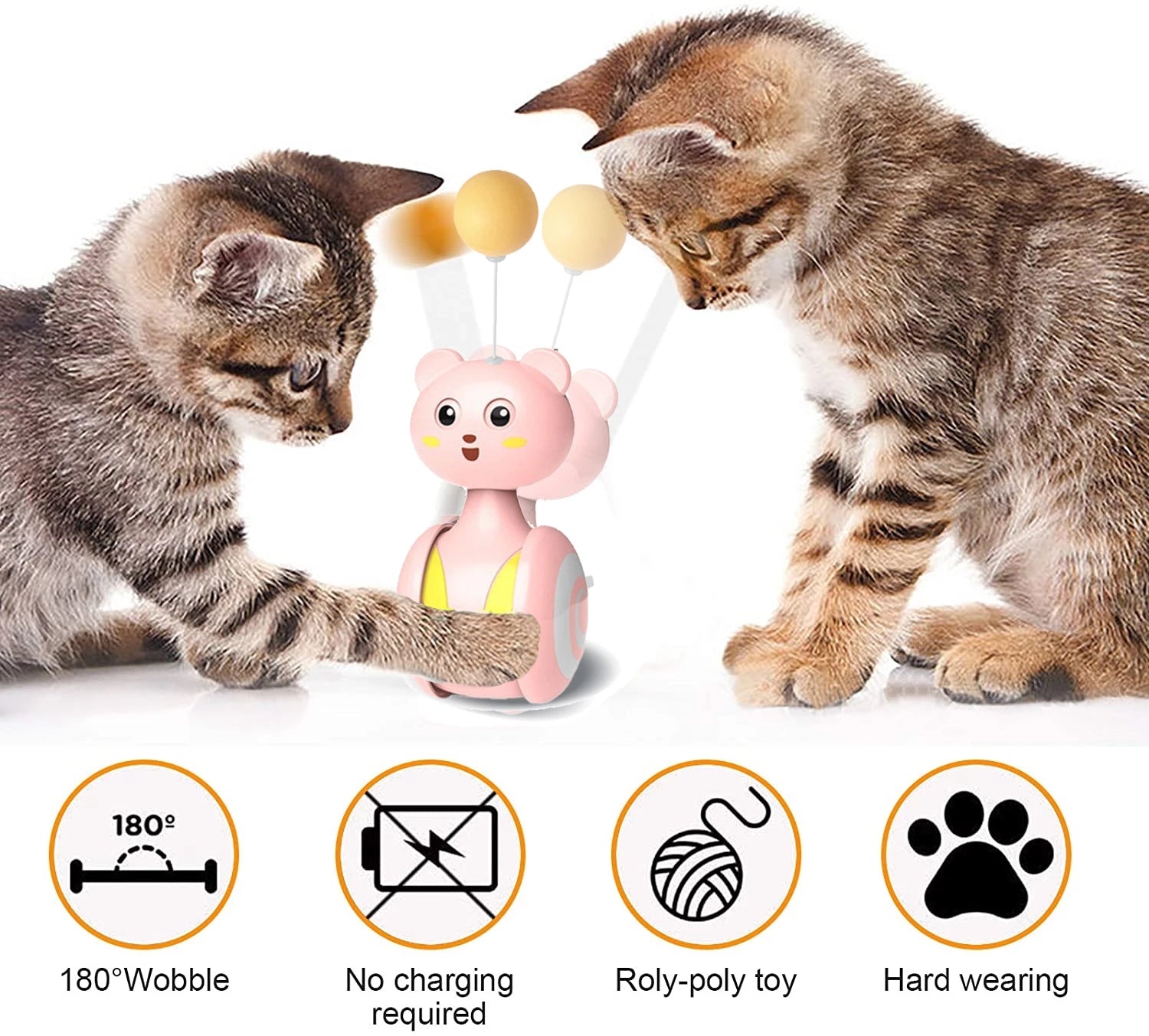 Interactive Cat Toy Feather Tumbler Toy Cat Toy that Moves on Its Own – Self-Moving Cat Toy CJ