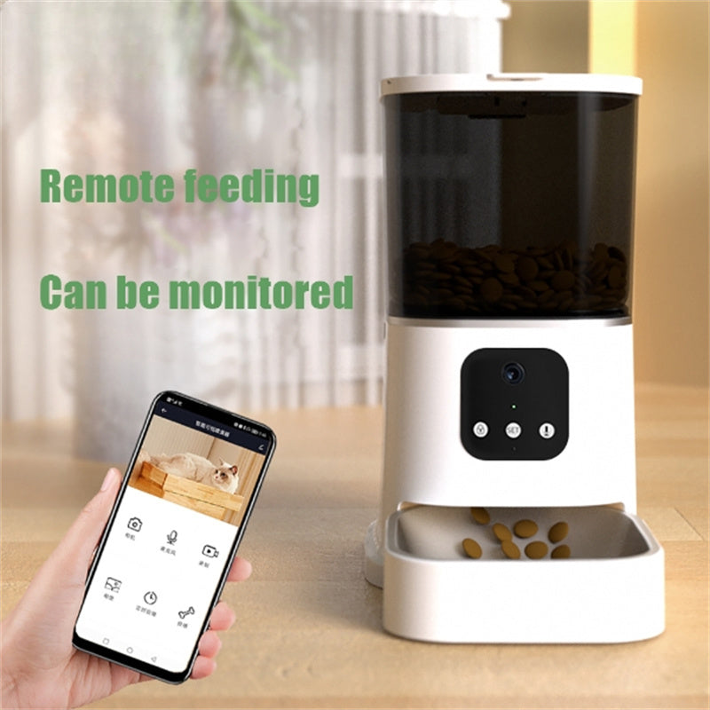 Smart Automatic Pet Feeder with WiFi App Control – 6L Timed Food Dispenser with Voice Recorder CJ