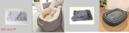 Luxury Calming Pet Bed for Dogs & Cats | Ultra-Soft Plush Donut Bed with Supportive Bolster CJ