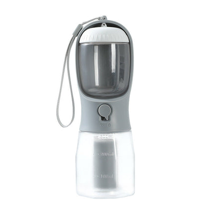 Portable Dog Water Bottle with Food Container and Waste Bag Dispenser | Travel Pet Water Cup CJ