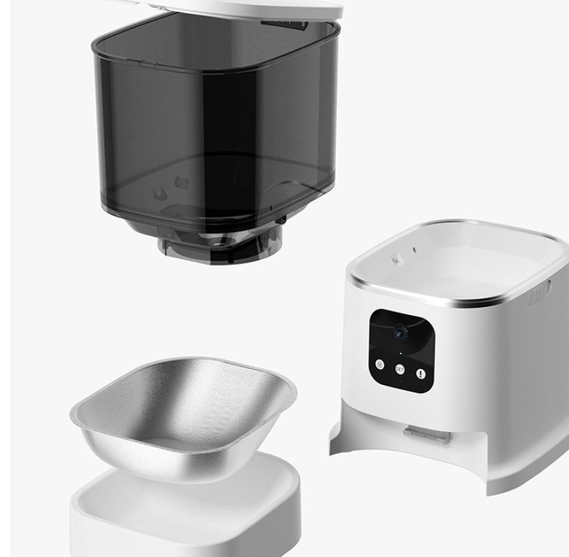 Smart Automatic Pet Feeder with WiFi App Control – 6L Timed Food Dispenser with Voice Recorder CJ