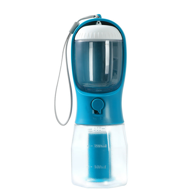 Portable Dog Water Bottle with Food Container and Waste Bag Dispenser | Travel Pet Water Cup CJ