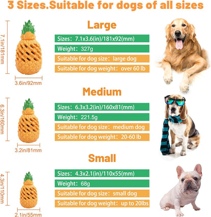 Pineapple Dog Chew Toy for Aggressive Chewers – Durable Natural Rubber Treat-Dispensing Toy CJ
