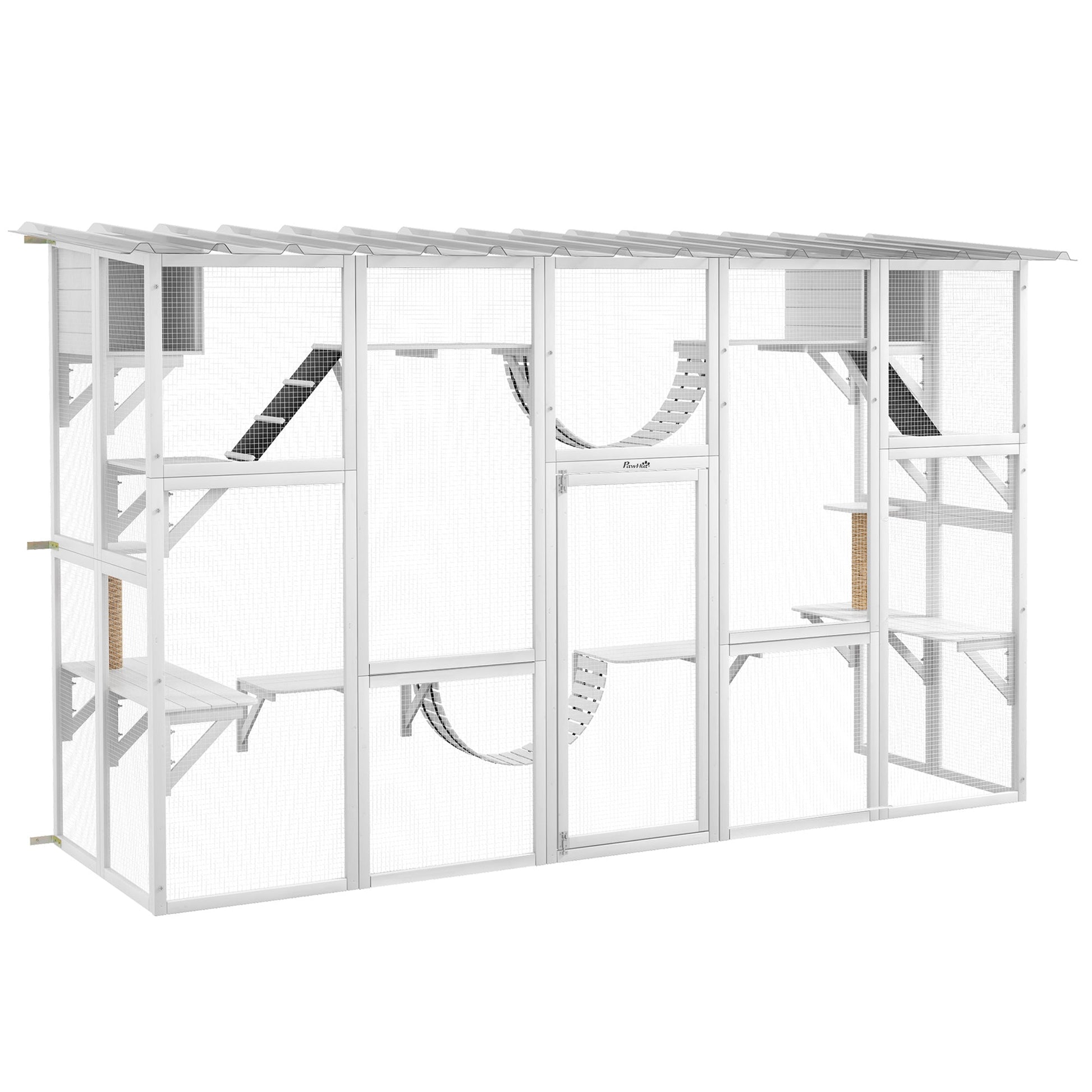 Large Cat Window Box Catio with Shelves and Bridges – Outdoor Cat Enclosure for Multiple Cats CJ