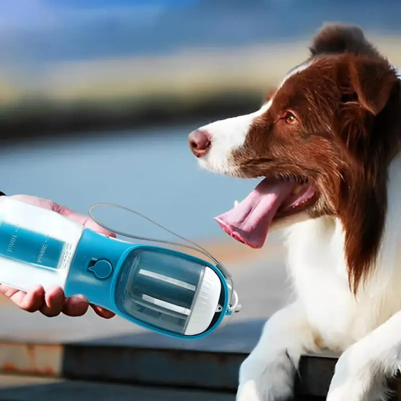 Portable Dog Water Bottle with Food Container and Waste Bag Dispenser | Travel Pet Water Cup CJ