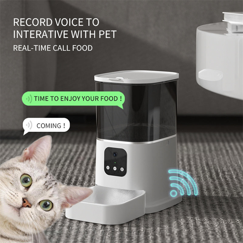 Smart Automatic Pet Feeder with WiFi App Control – 6L Timed Food Dispenser with Voice Recorder CJ