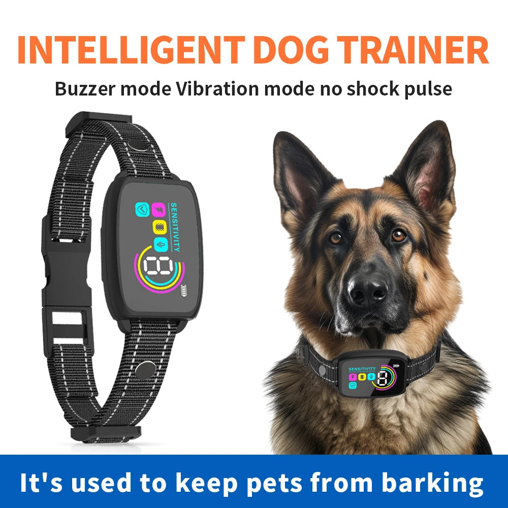 Smart Anti Bark Dog Collar – Rechargeable Bark Control with AI Detection and Waterproof Design CJ
