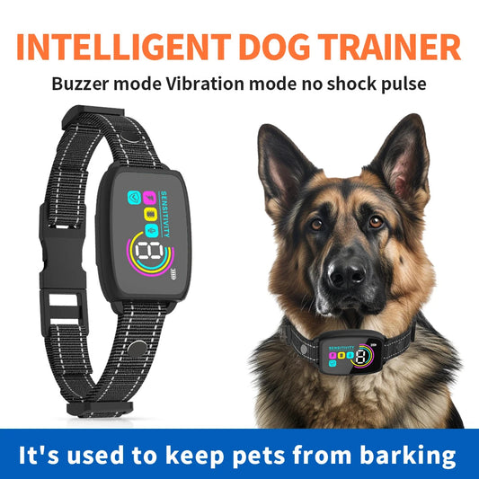 Smart Anti Bark Dog Collar – Rechargeable Bark Control with AI Detection and Waterproof Design CJ