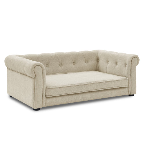 Elegant Rectangular Dog Sofa Bed – Raised Pet Couch for Medium & Large Dogs CJ