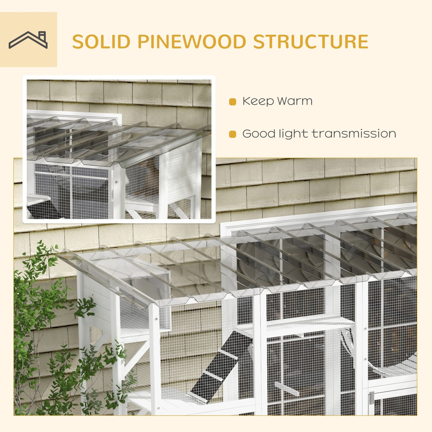 Large Cat Window Box Catio with Shelves and Bridges – Outdoor Cat Enclosure for Multiple Cats CJ