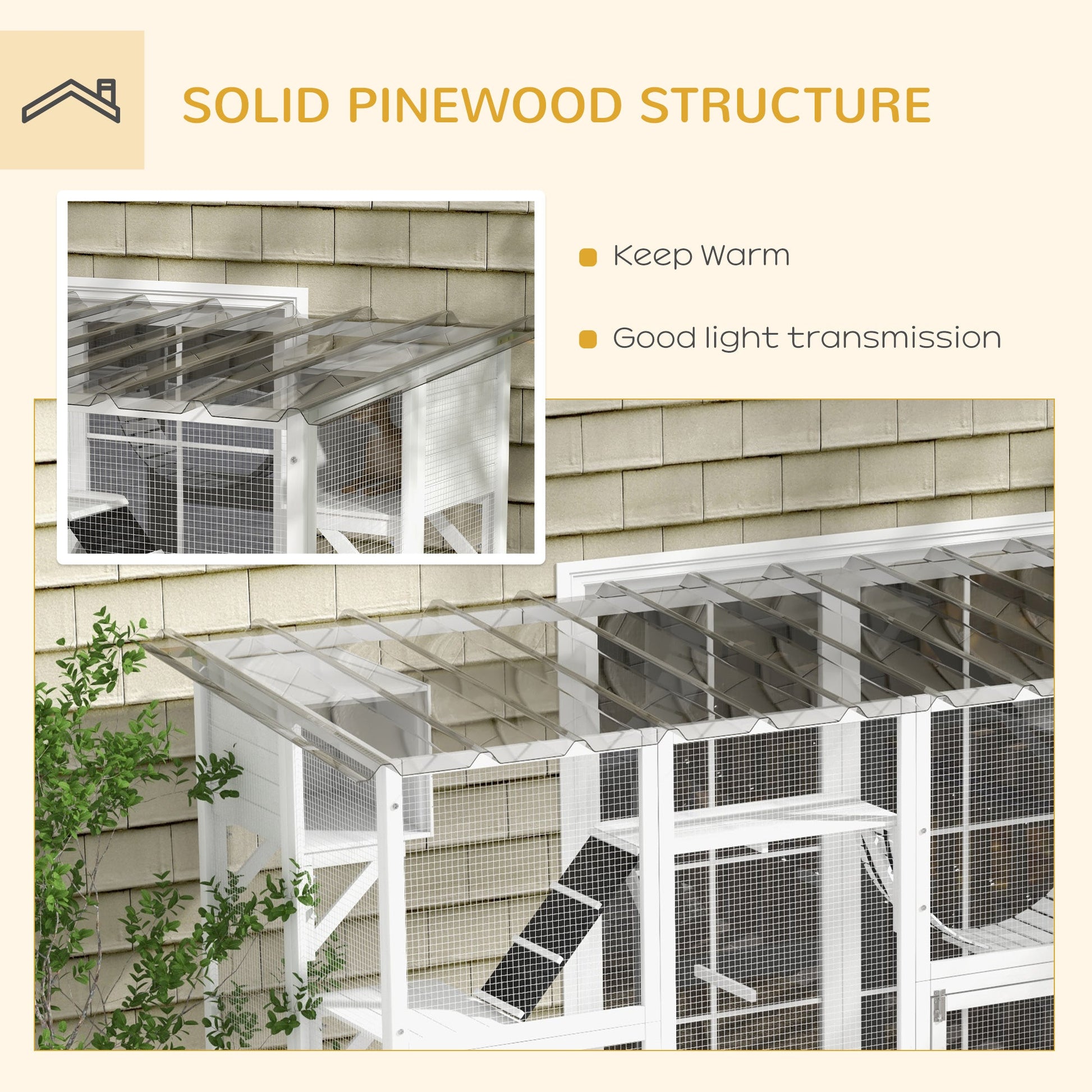 Large Cat Window Box Catio with Shelves and Bridges – Outdoor Cat Enclosure for Multiple Cats CJ