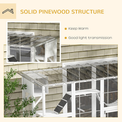 Large Cat Window Box Catio with Shelves and Bridges – Outdoor Cat Enclosure for Multiple Cats CJ