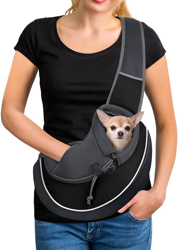 Portable Pet Sling Carrier | Breathable Crossbody Dog & Cat Carrier Bag for Small Pets (Up to 10kg) CJ