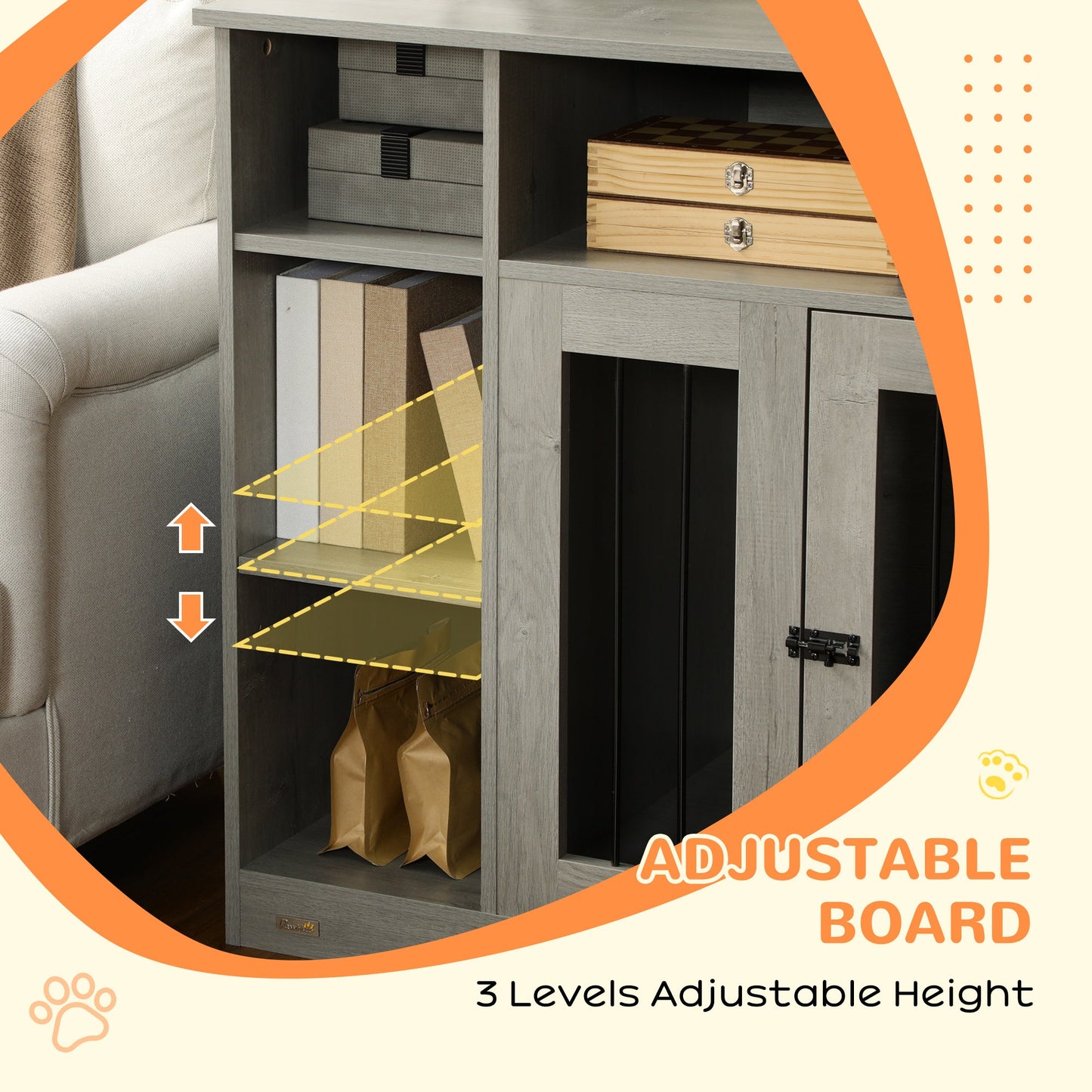 Dog Crate Furniture with Storage – Modern Wooden Dog Kennel End Table CJ