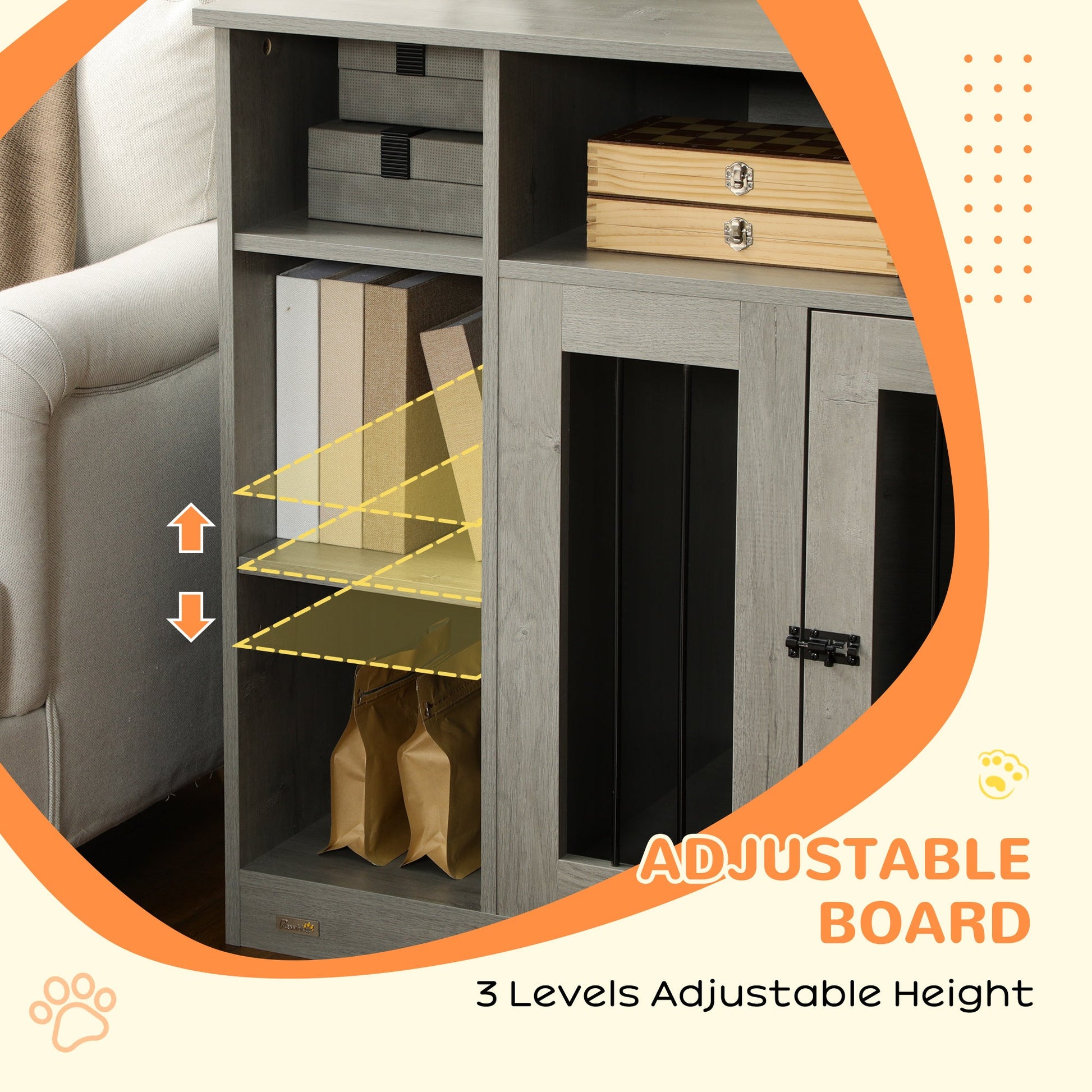 Dog Crate Furniture with Storage – Modern Wooden Dog Kennel End Table CJ