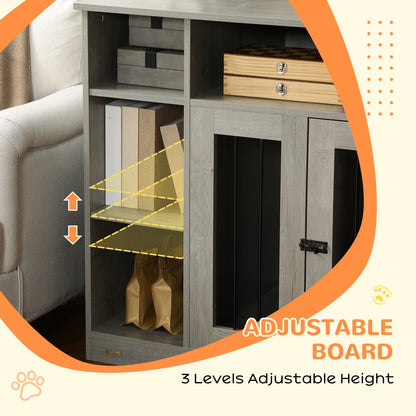 Dog Crate Furniture with Storage – Modern Wooden Dog Kennel End Table CJ