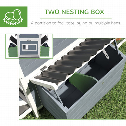 Extra Large Wooden Chicken Coop with Run and 2 Nesting Boxes | Outdoor Backyard Hen House with Waterproof Roof CJ