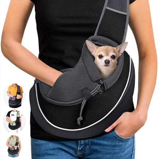 Portable Pet Sling Carrier | Breathable Crossbody Dog & Cat Carrier Bag for Small Pets (Up to 10kg) CJ