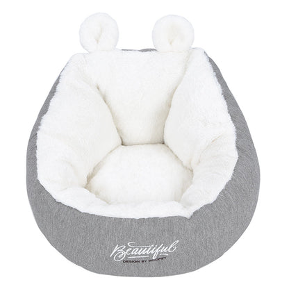Luxury Calming Pet Bed for Dogs & Cats | Ultra-Soft Plush Donut Bed with Supportive Bolster CJ