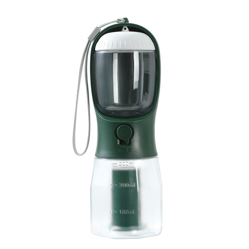 Portable Dog Water Bottle with Food Container and Waste Bag Dispenser | Travel Pet Water Cup CJ