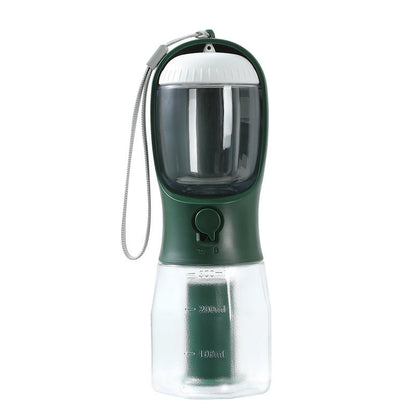 Portable Dog Water Bottle with Food Container and Waste Bag Dispenser | Travel Pet Water Cup CJ