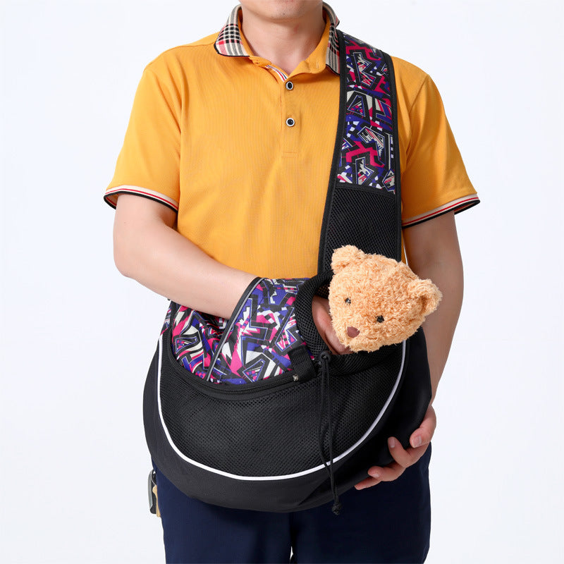 Portable Pet Sling Carrier | Breathable Crossbody Dog & Cat Carrier Bag for Small Pets (Up to 10kg) CJ