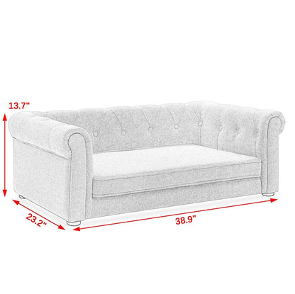 Dark Gray Rectangular Dog Sofa – Raised Large Dog Pet Couch CJ