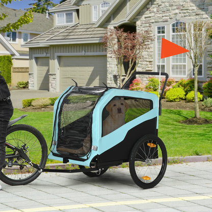 2-in-1 Dog Bike Trailer and Pet Stroller – Large Dog Carrier with Hitch, Weather Cover and Storage CJ