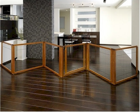 6 Panel Convertible Elite Pet Gate - Black Richell