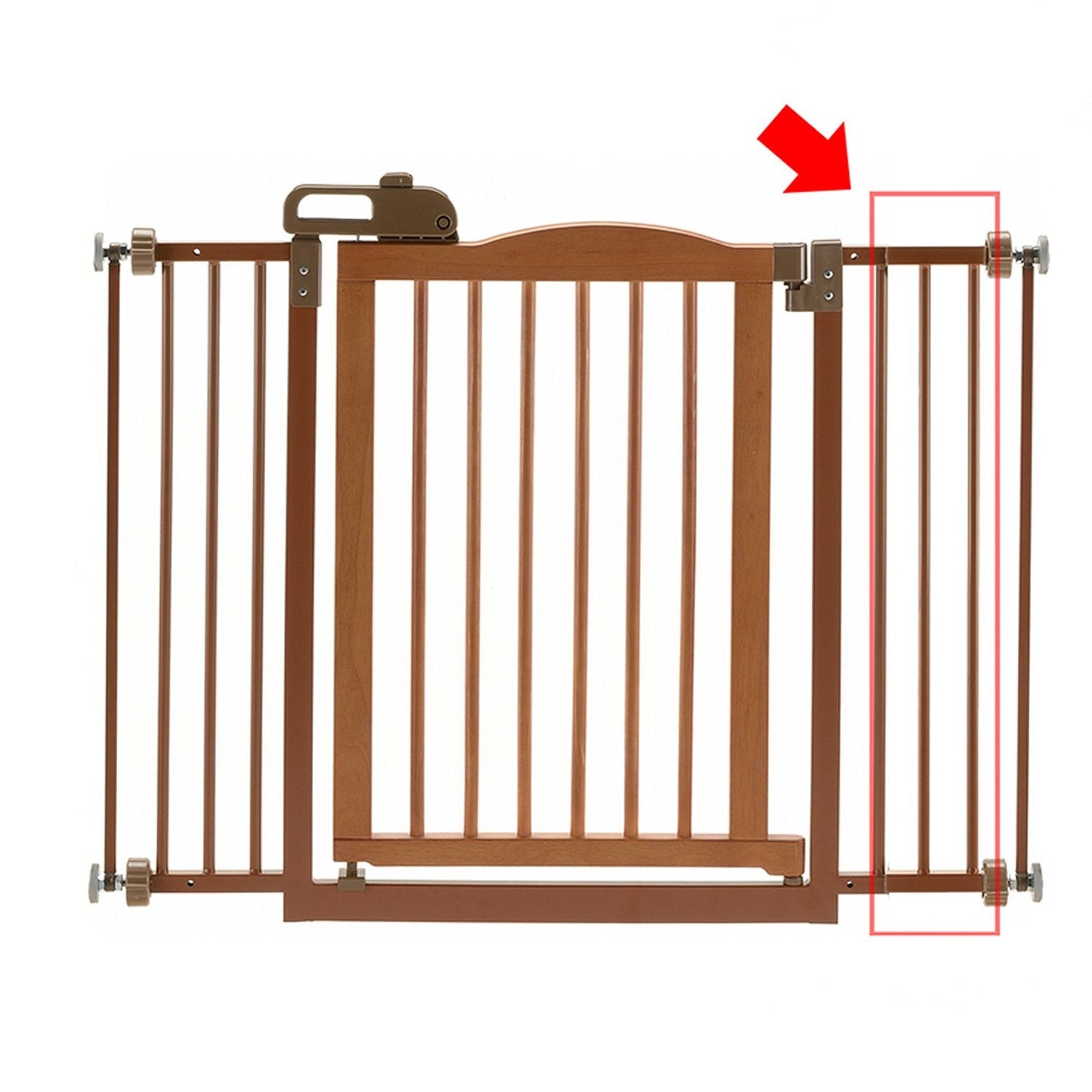 One-Touch Gate II Extension in Brown Richell