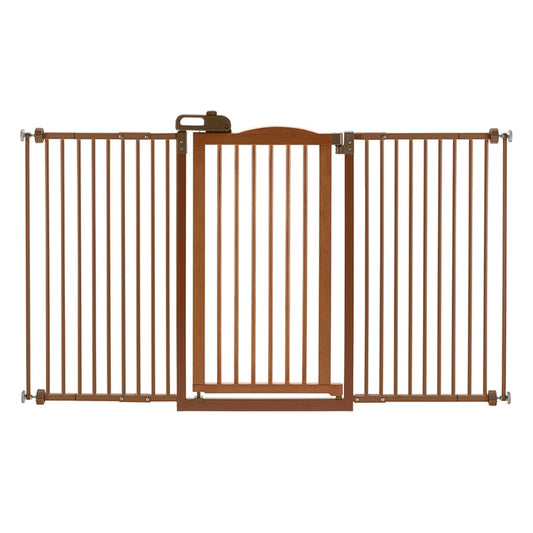 Tall One-Touch Gate II Wide in Brown Essential Pet Products