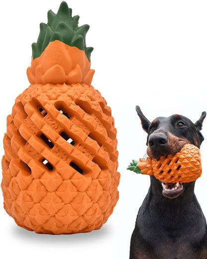 Pineapple Dog Chew Toy for Aggressive Chewers – Durable Natural Rubber Treat-Dispensing Toy CJ