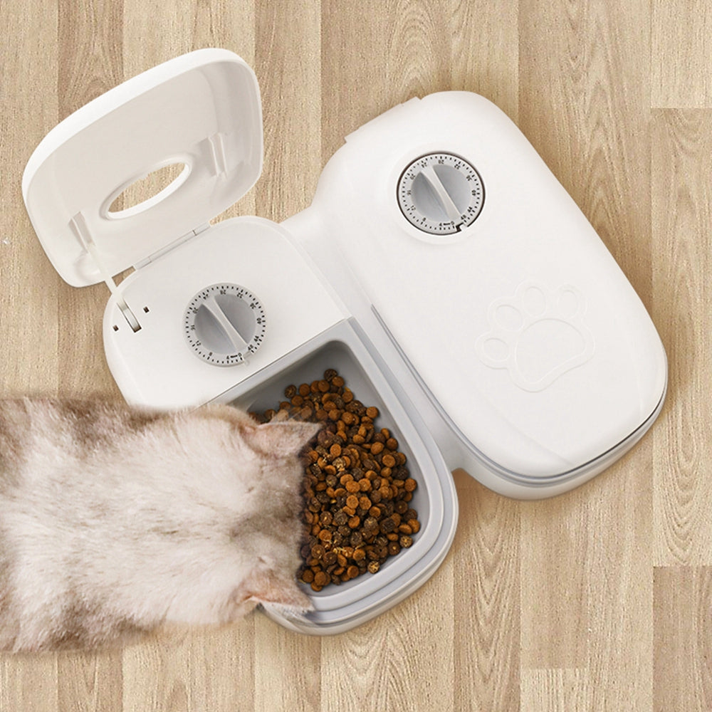 Automatic Pet Feeder & Water Dispenser – Gravity Smart Food Feeder with Stainless Steel Bowl CJ