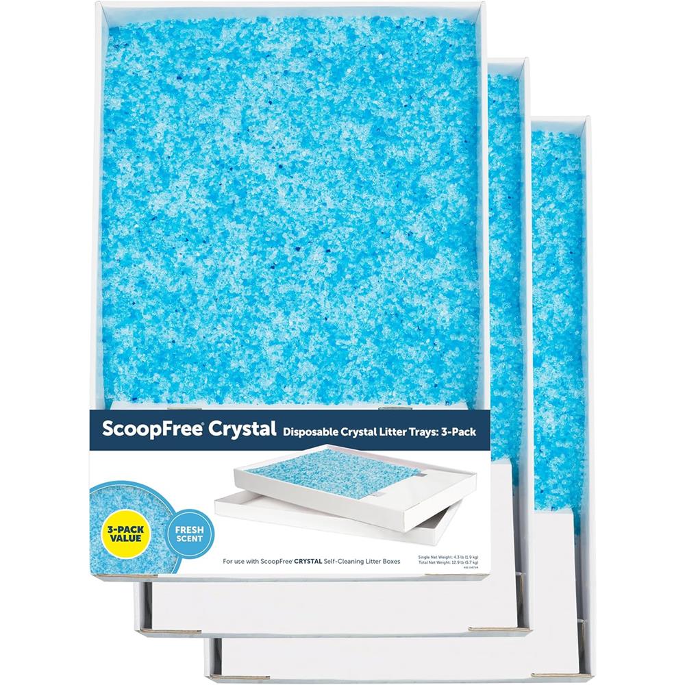 PetSafe ScoopFree Crystal Disposable Cat Litter Tray, Fresh Scent, 3-Pack PetSafe
