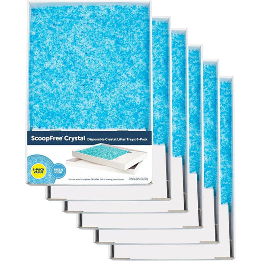PetSafe ScoopFree Crystal Disposable Litter Tray, Fresh Scent, 6-Pack PetSafe
