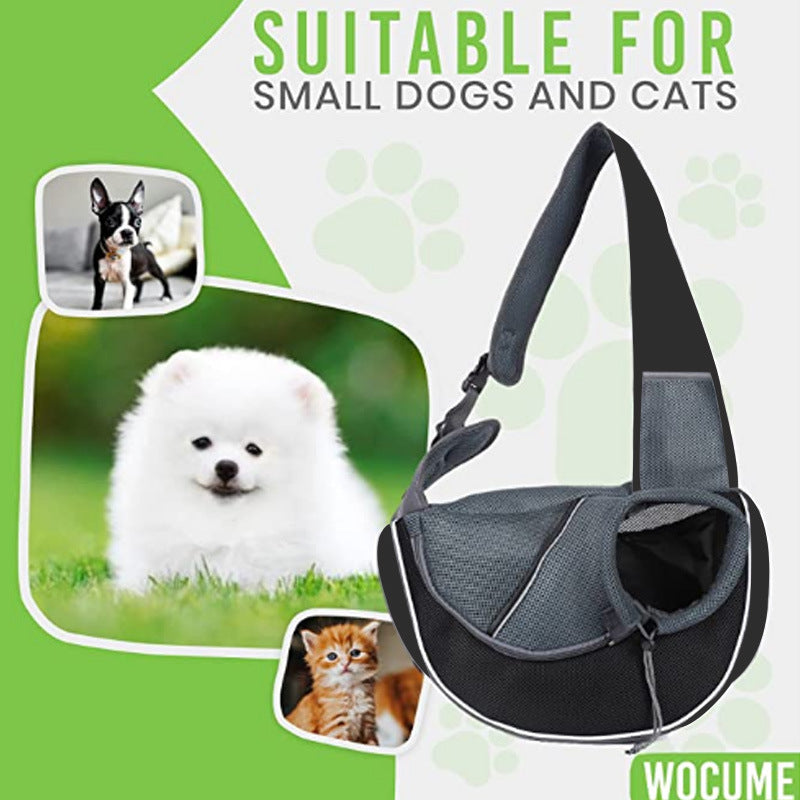 Portable Pet Sling Carrier | Breathable Crossbody Dog & Cat Carrier Bag for Small Pets (Up to 10kg) CJ