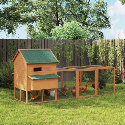 Extra Large Wooden Chicken Coop with Run and Nesting Boxes | Outdoor Backyard Hen House CJ
