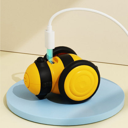 Electric Cat Car Toy – Self-Moving Cat Toy Bee with Feather Teaser CJ
