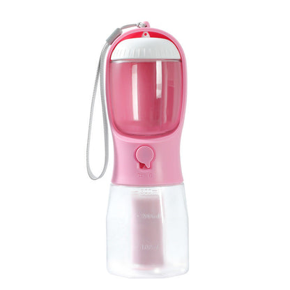 Portable Dog Water Bottle with Food Container and Waste Bag Dispenser | Travel Pet Water Cup CJ