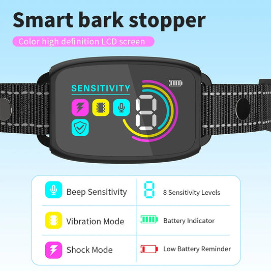 Smart Anti Bark Dog Collar – Rechargeable Bark Control with AI Detection and Waterproof Design CJ