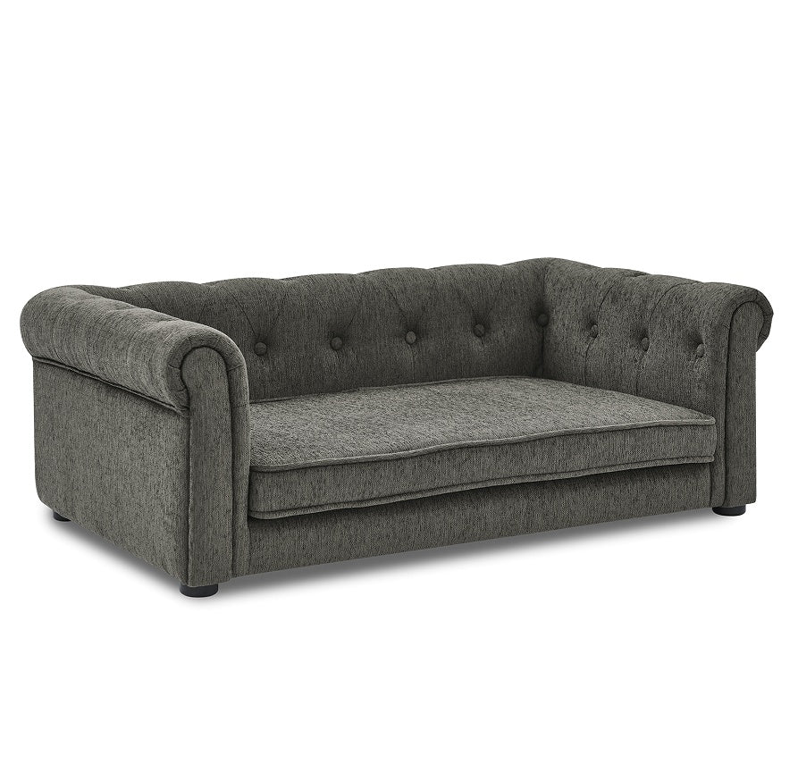 Dark Gray Rectangular Dog Sofa – Raised Large Dog Pet Couch CJ